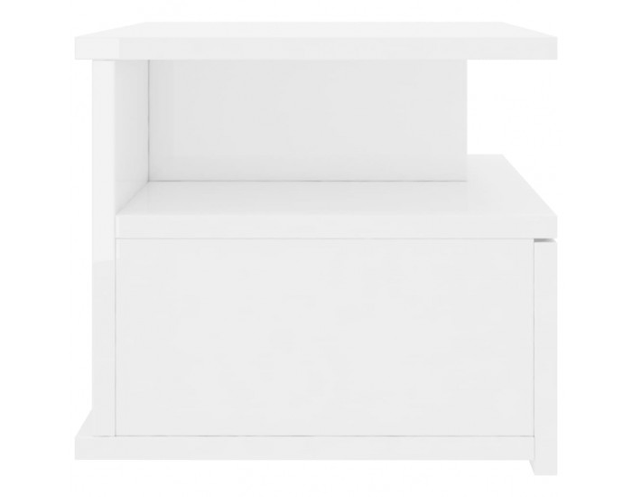 Sonata Нощно шкафче за стена, силен бял гланц, 40x31x27 см, ПДЧ