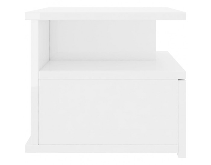 Sonata Нощни шкафчета за стена 2 бр силен бял гланц 40x31x27 см ПДЧ