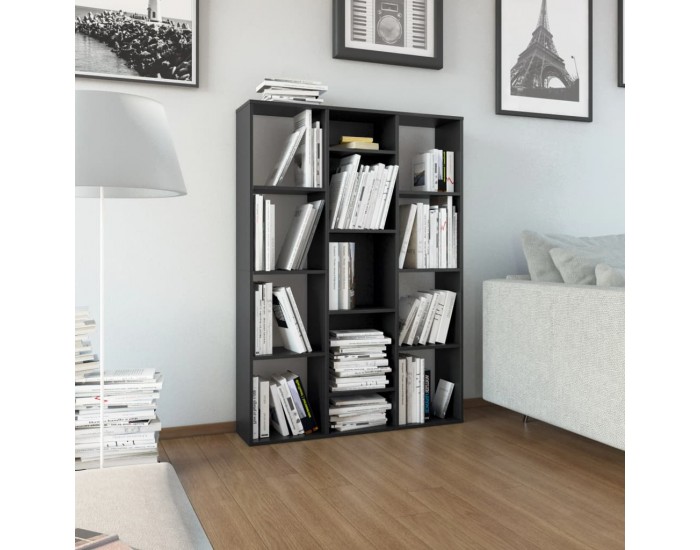 Sonata Разделител за стая/библиотека, черен, 100x24x140 см, ПДЧ