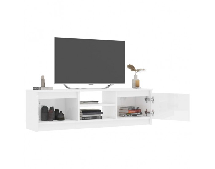 Sonata ТВ шкаф, бяло със силен гланц, 120x30x35,5 см, ПДЧ