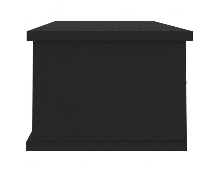 Sonata Стенен рафт с чекмеджета, черен, 90x26x18,5 см, ПДЧ