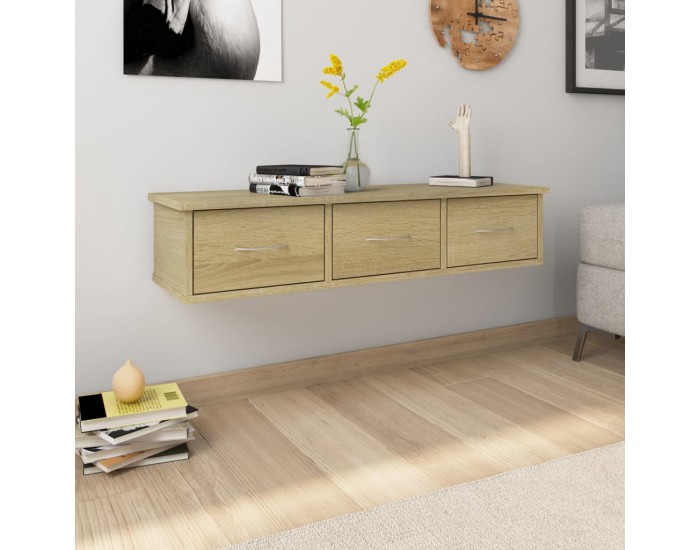 Sonata Стенен рафт с чекмеджета, дъб сонома, 90x26x18,5 см, ПДЧ Sonata Стенен рафт с чекмеджета, дъб сонома, 90x26x18,5 см, ПДЧ