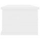 Sonata Стенен рафт с чекмеджета, бял силен гланц, 90x26x18,5 см, ПДЧ