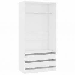 Sonata Гардероб, бяло със силен гланц, 100x50x200 см, ПДЧ - Спалня