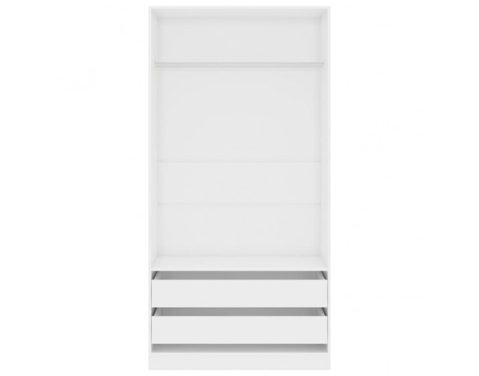 Sonata Гардероб, бяло със силен гланц, 100x50x200 см, ПДЧ