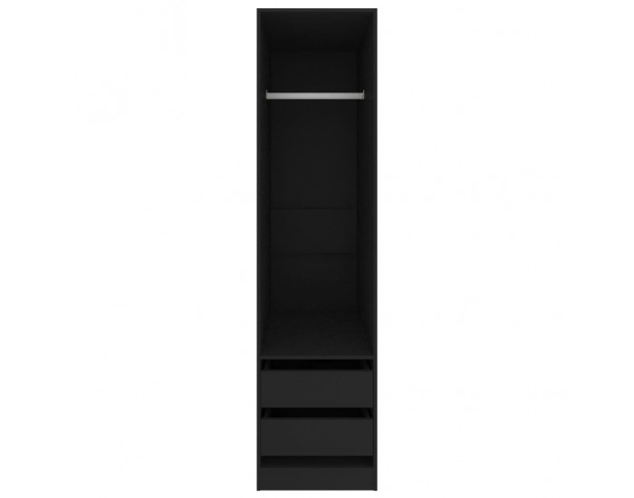 Sonata Гардероб с чекмеджета, черен, 50x50x200 см, ПДЧ