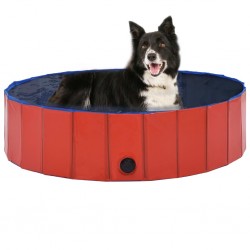 Sonata Сгъваем басейн за кучета, червен, 120x30 см, PVC - Домашни любимци