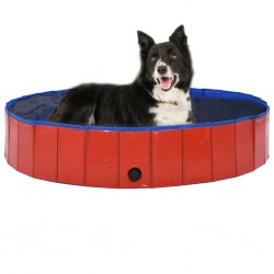 Sonata Сгъваем басейн за кучета, червен, 160x30 см, PVC - Домашни любимци