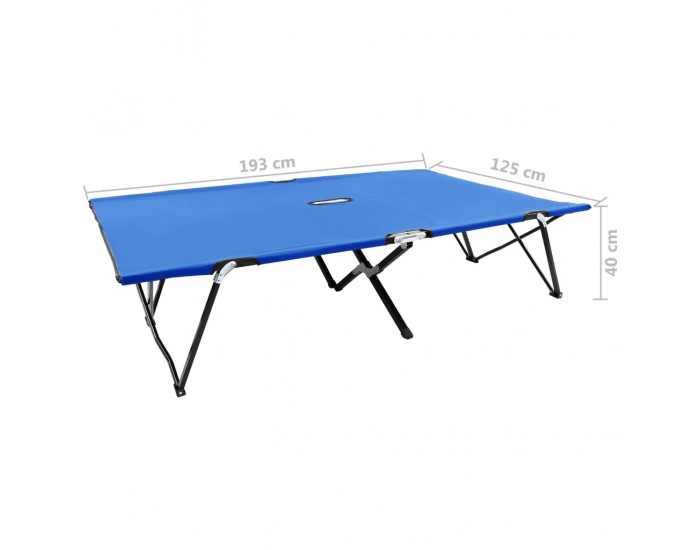 Sonata Двуместен сгъваем шезлонг, син, стомана