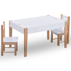 Sonata Детска маса със столчета за рисуване, 3 части, черно и бяло - Сравняване на продукти