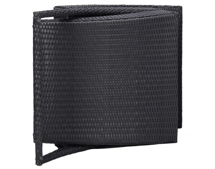 Sonata Шезлонг с шалте, полиратан, черен