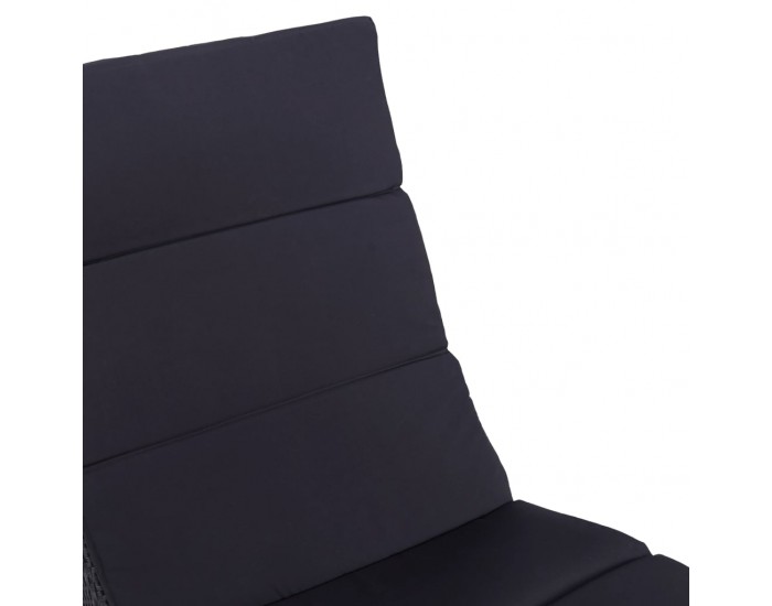 Sonata Шезлонг с шалте, полиратан, черен