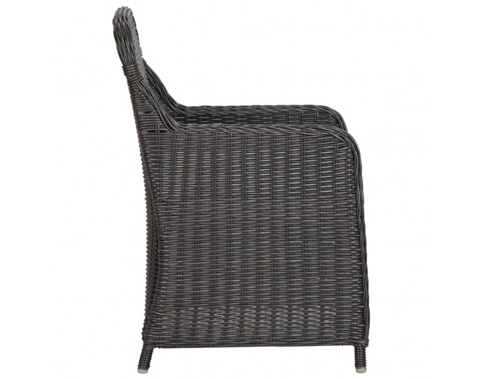 Sonata Градински бистро комплект 3 части с възглавници полиратан черен