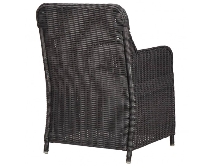 Sonata Градински бистро комплект 3 части с възглавници полиратан черен