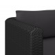 Sonata Градински комплект с възглавници, 4 части, полиратан, черен