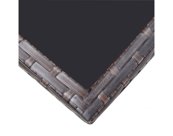 Sonata Градински комплект с възглавници, 5 части, кафяв полиратан