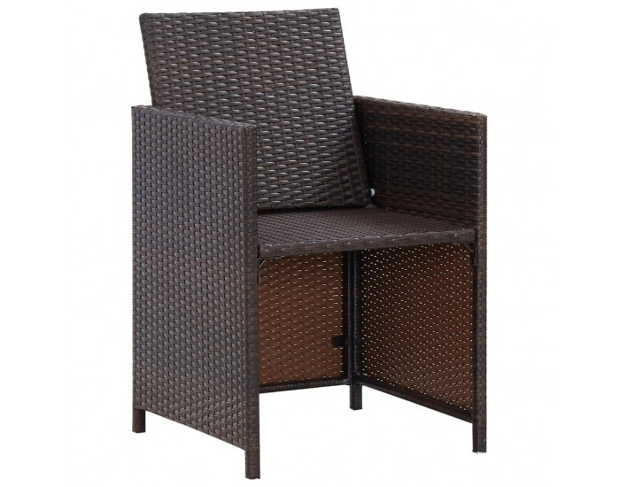 Sonata Градински комплект с възглавници, 5 части, кафяв полиратан