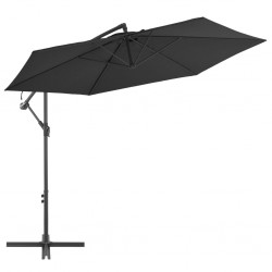 Sonata Градински чадър с чупещо рамо и алуминиев прът, 300 см, черен - Градина