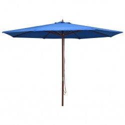 Sonata Градински чадър с дървен прът, 350 см, син - Градина