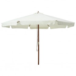 Sonata Градински чадър с дървен прът, 330 см, пясъчнобял - Градина