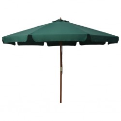 Sonata Градински чадър с дървен прът, 330 см, зелен - Градина