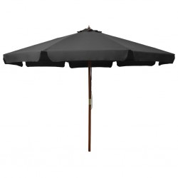 Sonata Градински чадър с дървен прът, 330 см, антрацит - Градина