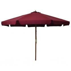 Sonata Градински чадър с дървен прът, 330 см, бордо - Градина