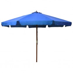Sonata Градински чадър с дървен прът, 330 см, лазурен - Градина