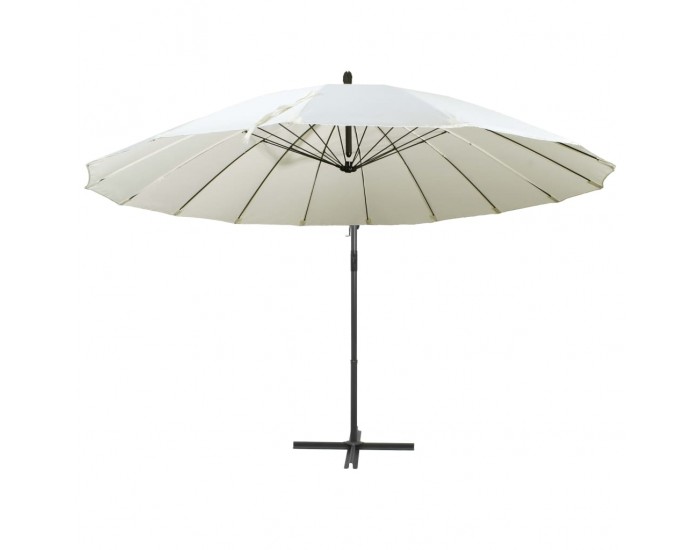 Sonata Висящ чадър за слънце, бял, 3 м, алуминиев прът