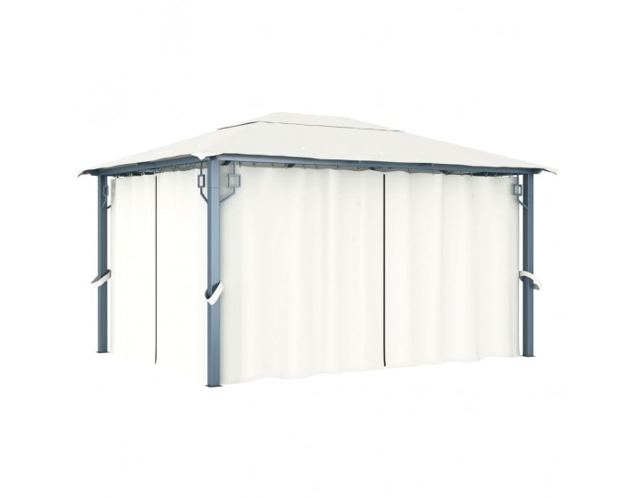 Sonata Шатра със завеси, 400х300 см, кремава, алуминий