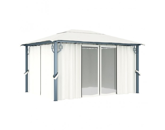 Sonata Шатра със завеси, 400х300 см, кремава, алуминий