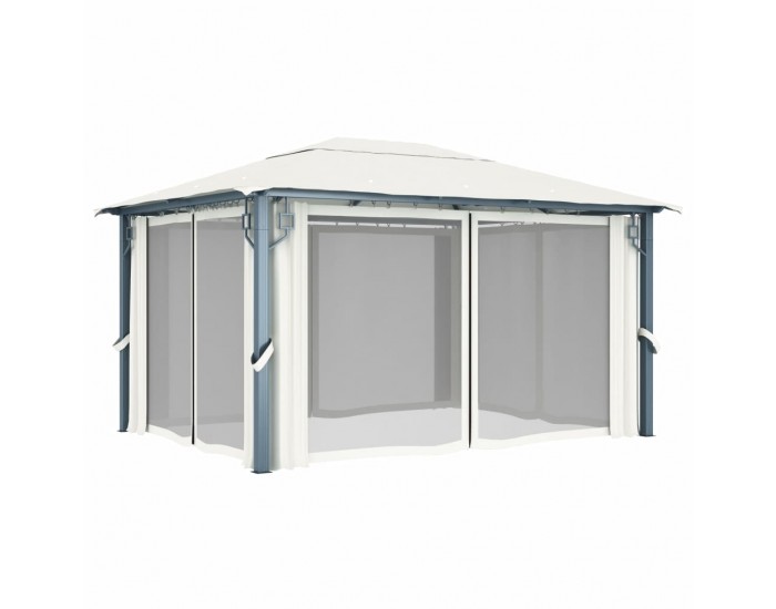 Sonata Шатра със завеси, 400х300 см, кремава, алуминий