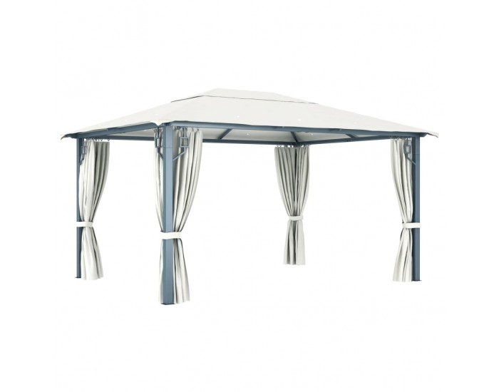 Sonata Шатра със завеси, 400х300 см, кремава, алуминий