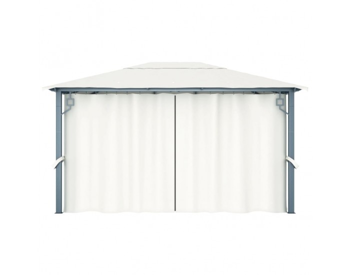 Sonata Шатра със завеси, 400х300 см, кремава, алуминий