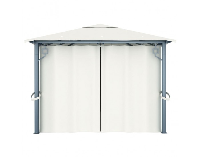 Sonata Шатра със завеси, 400х300 см, кремава, алуминий