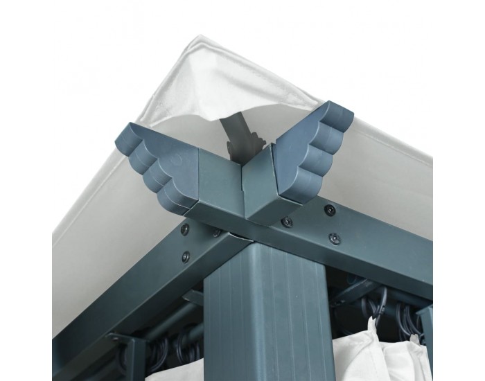 Sonata Шатра със завеси, 400х300 см, кремава, алуминий