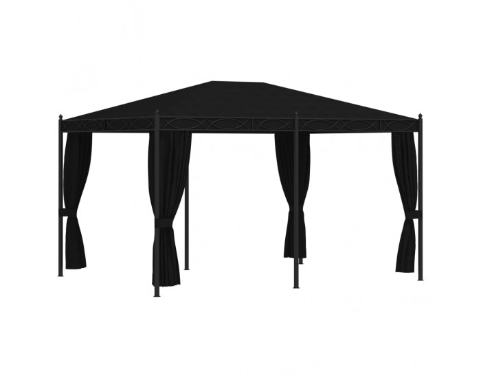 Sonata Градинска шатра със завеси, 3x4 м, антрацит, стомана