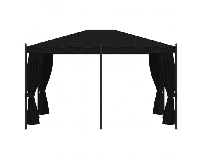 Sonata Градинска шатра със завеси, 3x4 м, антрацит, стомана
