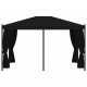 Sonata Градинска шатра със завеси, 3x4 м, антрацит, стомана