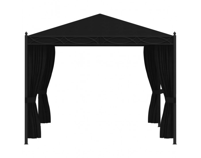Sonata Градинска шатра със завеси, 3x4 м, антрацит, стомана