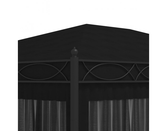 Sonata Градинска шатра със завеси, 3x4 м, антрацит, стомана