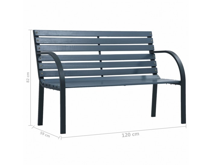 Sonata Градинска пейка, 120 cм, сива, дърво Sonata Градинска пейка, 120 cм, сива, дърво