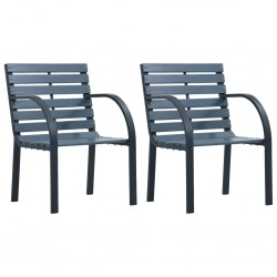 Sonata Градински столове, 2 бр, сиви, дърво - Градински столове