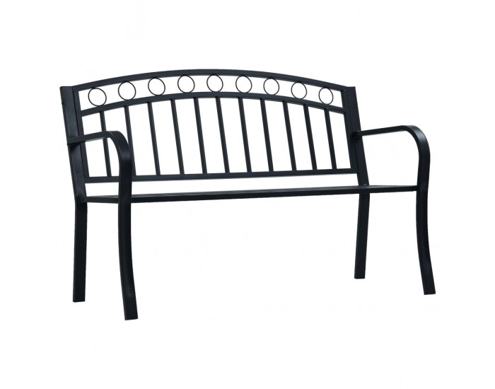 Sonata Градинска пейка, 125 см, черна, стомана
