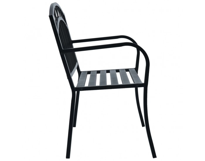 Sonata Градинска пейка, 125 см, черна, стомана