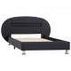 Sonata Рамка за легло с LED, черна, изкуствена кожа, 90x200 cм