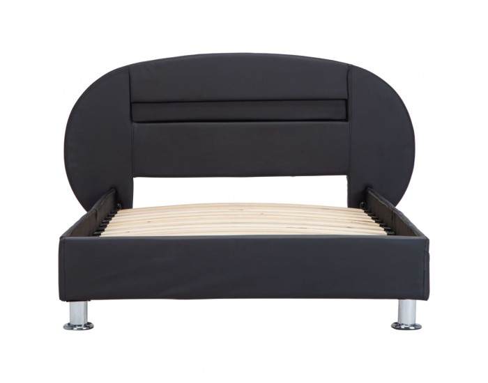Sonata Рамка за легло с LED, черна, изкуствена кожа, 90x200 cм