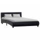 Sonata Рамка за легло, черно, изкуствена кожа, 140x200 cм