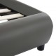 Sonata Рамка за легло с LED, сива, изкуствена кожа, 140x200 cм