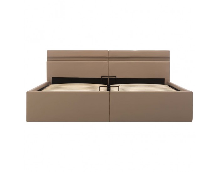 Sonata Хидравлично легло с LED капучино изкуствена кожа 180x200 cм